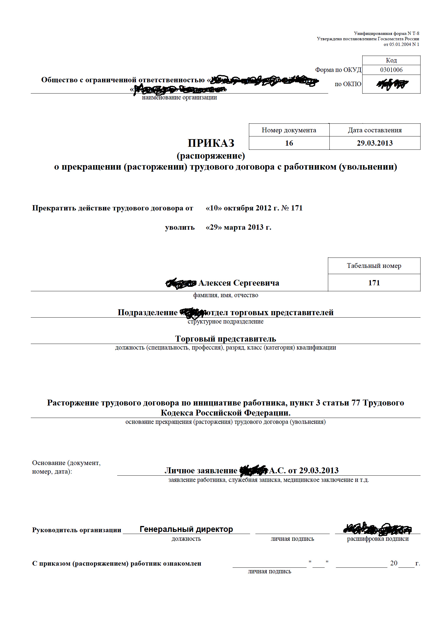 Расторжение трудового договора по инициативе работника в схемах Расторжение трудового договора по инициативе работника в схемах