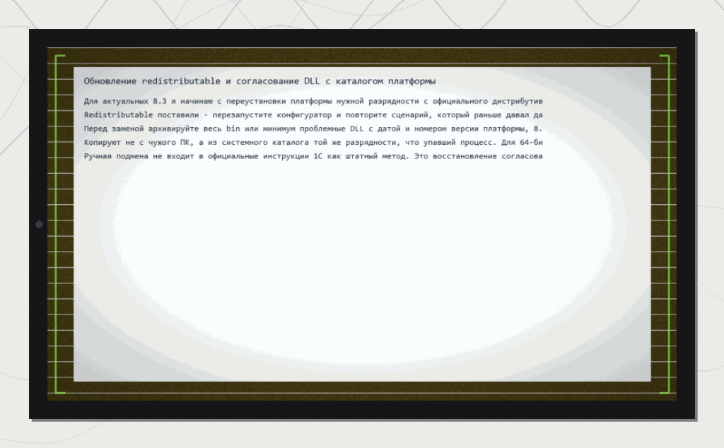 Контекст: Обновление redistributable и согласование DLL с каталогом платформы