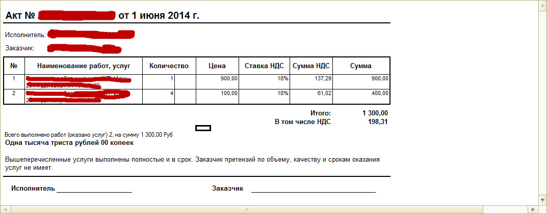 Закрывающие документы образец для ип без ндс