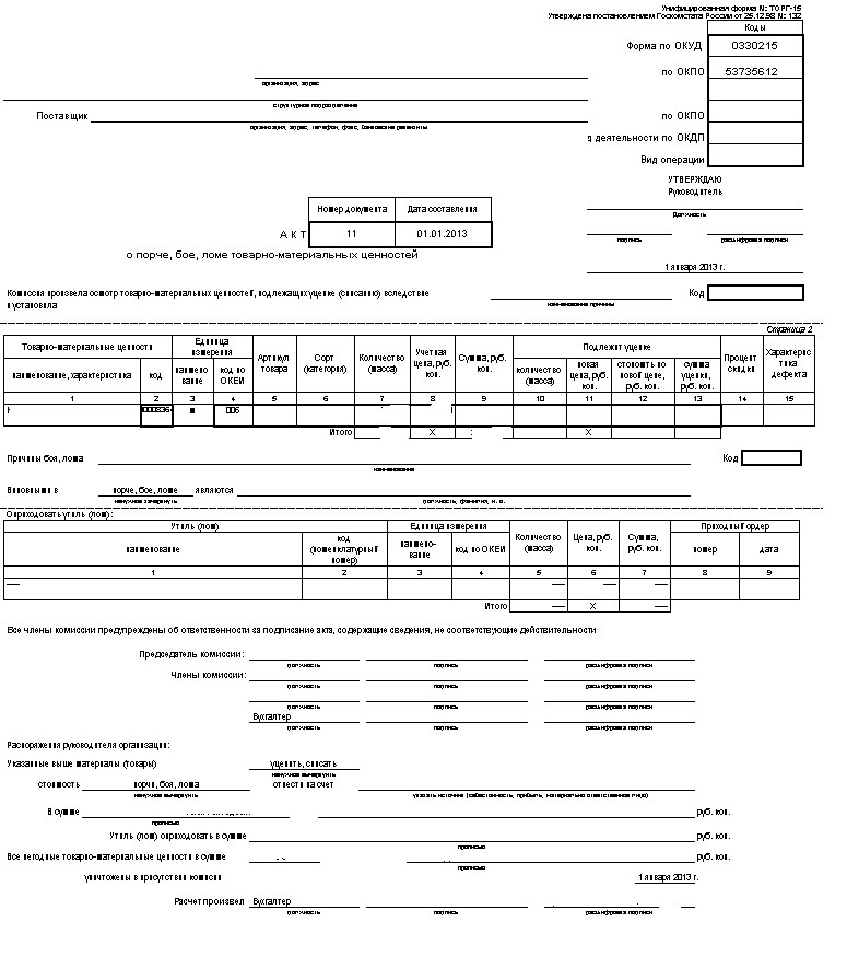 Акт торг 15. Торг 15. Торг 15 образец. Торг 15 заполненный.