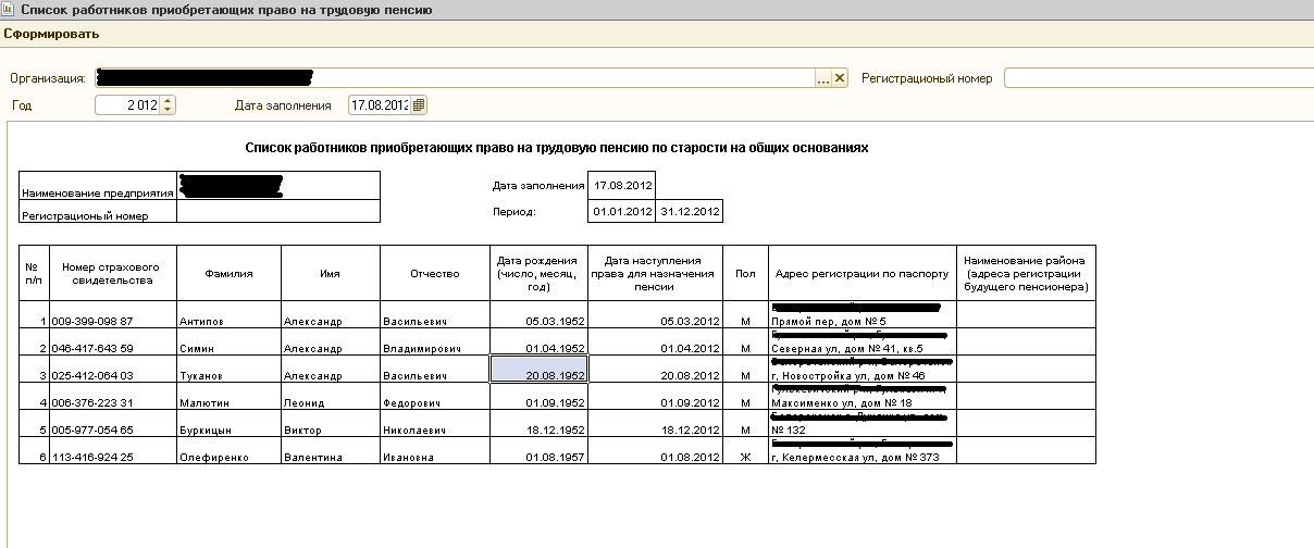 Реестр работников. Образец списка застрахованных лиц уходящих на пенсию. Списке лиц уходящих на пенсию. Бланк список сотрудников. Список уходящих на пенсию в ПФР форма.