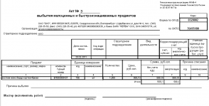 Форма мб 8 акт на списание образец заполнения