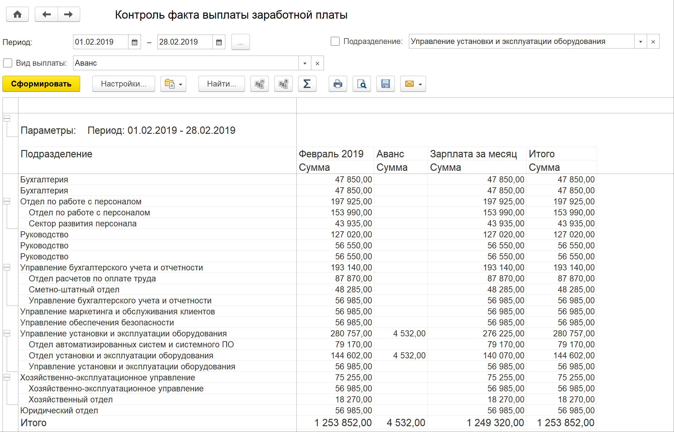 Контроль факта выплаты заработной платы