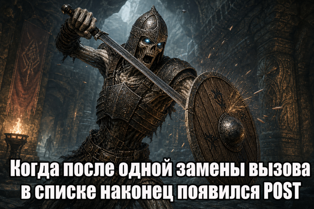 Когда после одной замены вызова в списке наконец появился POST