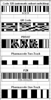 Пример штрих-кодов разных типов